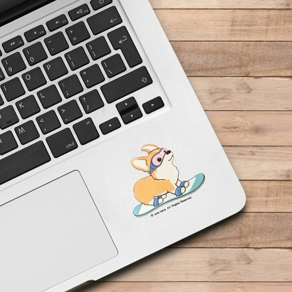 Waterproof Corgi Sticker Snowboard Winter Puppy - Picture 3 of 8